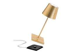Lámpara de mesa LED Poldina Pro Mini Gold Leaf recargable y regulable con batería de hasta 12 horas