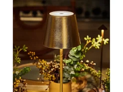 Lámpara de mesa LED Poldina Pro Gold Leaf recargable y regulable con batería de hasta 12 horas