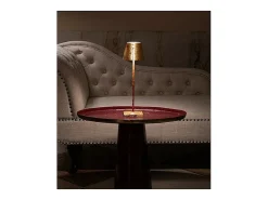 Lámpara de mesa LED Poldina Pro con craquelado de hoja de oro rojo, recargable y regulable, con batería de hasta 12 horas