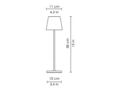 Lámpara de mesa LED Poldina Lido de rayas amarillas recargable y regulable con batería de hasta 12 horas. Para uso exterior IP65