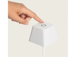 Lámpara de Mesa LED Portátil para Exterior Aluminio con Batería Recargable Willy Blanco