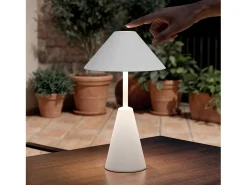 Lámpara de Mesa LED Portátil para Exterior Metal con Batería Recargable Chamle Blanco