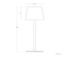Lámpara de Mesa LED Portátil de Metal con Batería USB Recargable Anisa Kids Amarillo