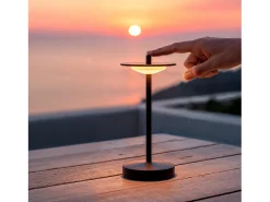 Lámpara de Mesa LED Portátil para Exterior Metal con Batería Recargable Estepona Negro