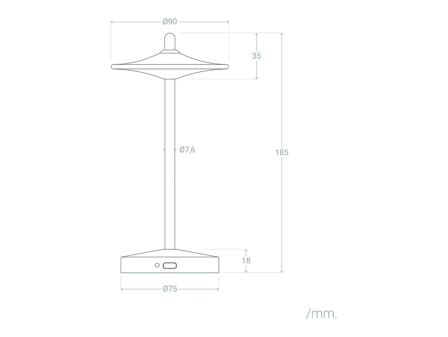 Lámpara de Mesa LED Portátil para Exterior Metal con Batería Recargable Estepona Negro