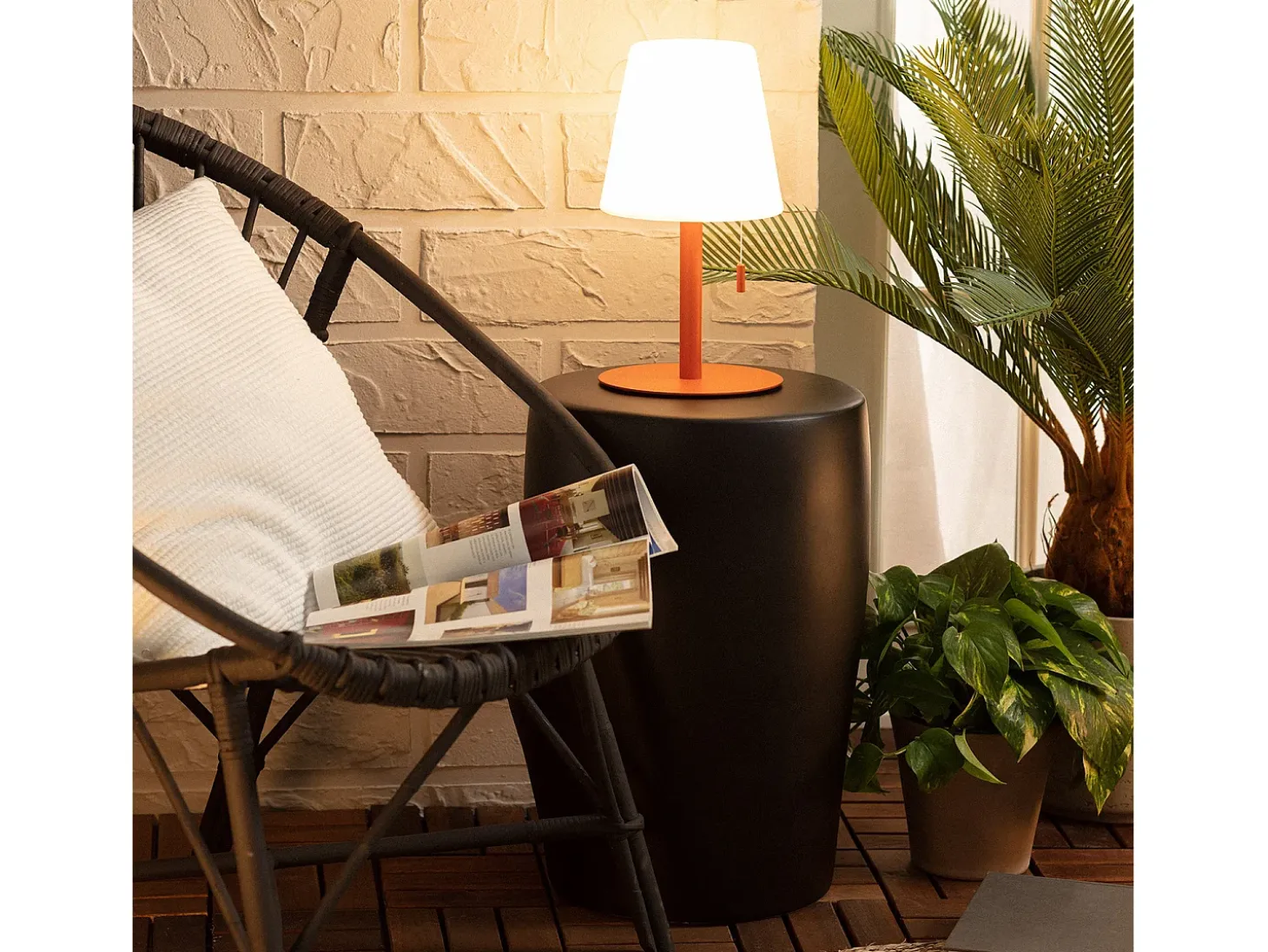 Lámpara de Mesa LED Portátil para Exterior Aluminio con Batería Recargable Epinay Terracota