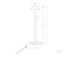 Lámpara de Mesa LED Portátil para Exterior Metal con Batería Recargable Magatzi Terracota