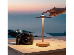 Lámpara de Mesa LED Portátil para Exterior Metal con Batería Recargable Milevani Terracota