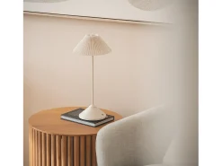 Lámpara de Mesa LED Portátil Metal con Batería USB Recargable Denwa Beige