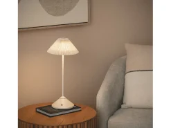 Lámpara de Mesa LED Portátil Metal con Batería USB Recargable Denwa Beige