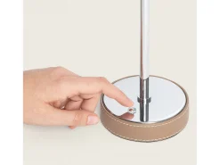 Lámpara de Mesa LED Portátil Cuero y Metal con Batería USB Recargable Tyu Limer Marrón