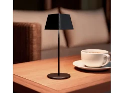 Lámpara de Mesa LED Portátil para Exterior Aluminio con Batería Recargable Willy Negro