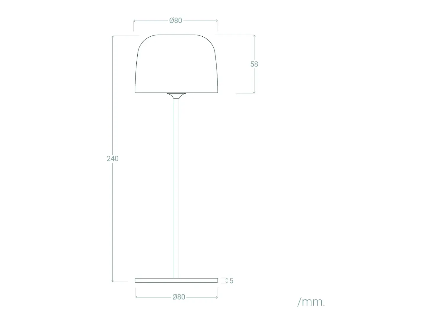Lámpara de Mesa LED Portátil para Exterior Aluminio con Batería Recargable Wink Óxido