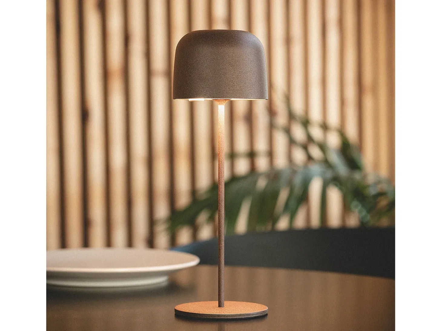Lámpara de Mesa LED Portátil para Exterior Aluminio con Batería Recargable Wink Óxido