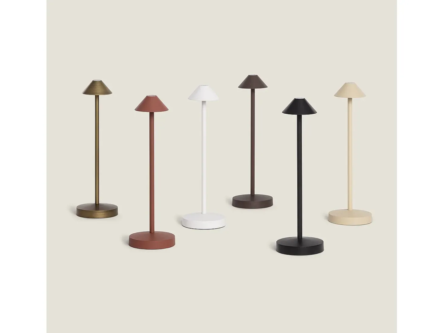 Lámpara de Mesa LED Portátil para Exterior Metal con Batería Recargable Magatzi Negro
