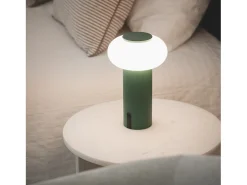 Lámpara de Mesa LED Portátil para Exterior Metal con Batería Recargable Katse Verde