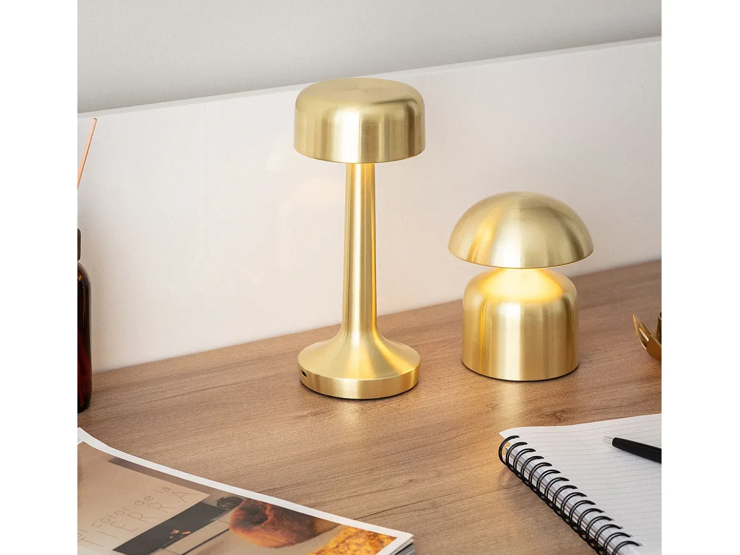 Lámpara de Mesa LED Portátil con Batería USB Recargable Ibbie Dorado