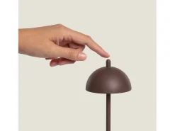 Lámpara de Mesa LED Portátil para Exterior Metal con Batería Recargable Pirinoa Marrón