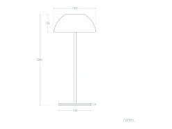 Lámpara de Mesa LED Portátil Exterior con Batería USB Recargable Mugla Rojo