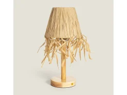 Lámpara de Mesa LED Portátil Madera con Batería USB Recargable Soure Natural