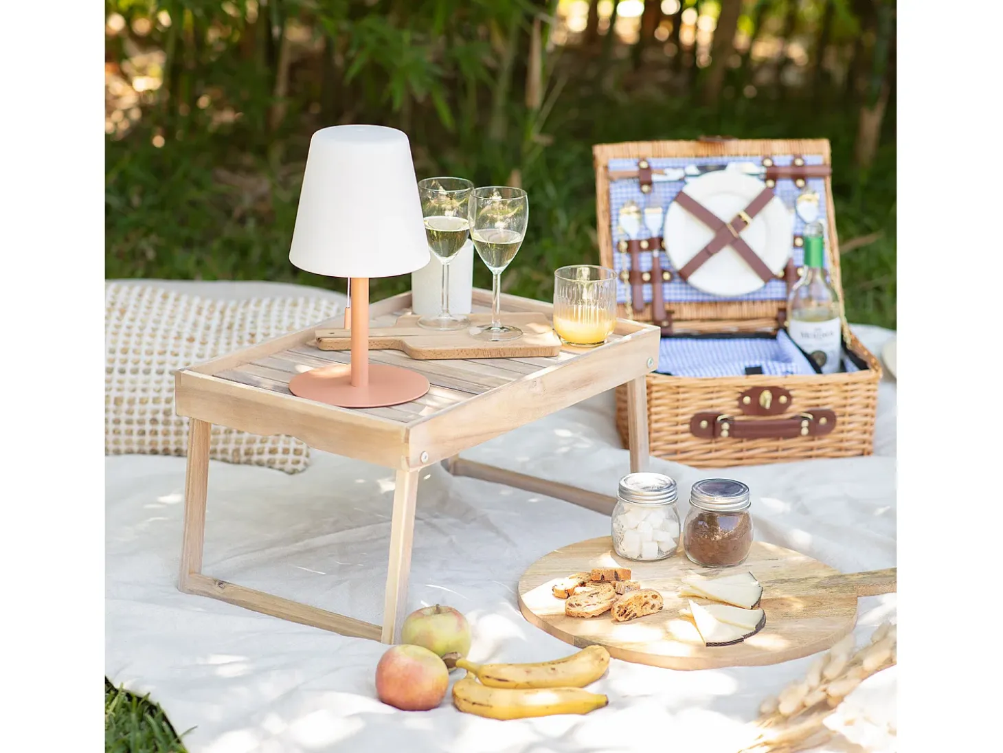 Lámpara de Mesa LED Portátil para Exterior Aluminio con Batería Recargable Epinay Melocotón