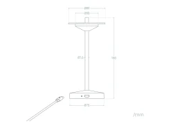 Lámpara de Mesa LED Portátil para Exterior Metal con Batería Recargable Milevani Latón