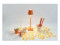 Lámpara de mesa LED recargable y regulable Poldina Pro Micro Naranja con batería de hasta 12 horas