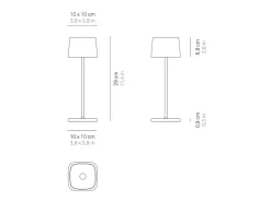 Lámpara de mesa LED recargable y regulable Ofelia Pro Sand