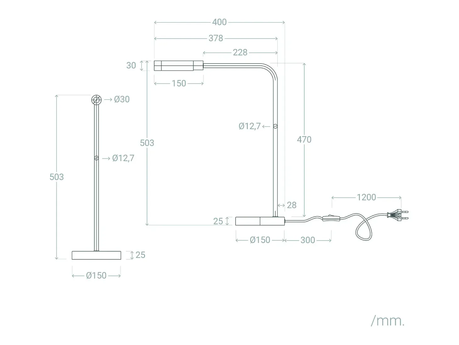 Lámpara de Mesa LED 2.5W Aluminio Gazny Negro Mate