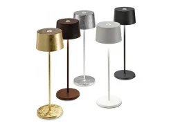 Lámpara de mesa LED Zafferano Olivia Pro, oro amarillo, recargable y regulable - 2200-2700-3000K, 9 horas a máxima potencia