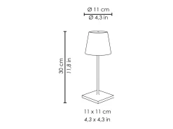 Lámpara de mesa LED Zafferano Poldina Pro Mini Copper Leaf, recargable y regulable con duración de batería de hasta 12 horas.