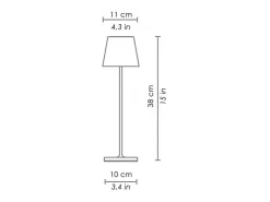 Lámpara de mesa LED Zafferano Poldina Pro Copper Leaf, recargable y regulable, con duración de batería de hasta 12 horas.