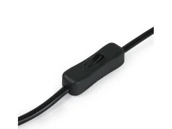 Lámpara de mesa lámpara de noche lámpara de escritorio lámpara de lectura metal 29 cm de diámetro tela cromo y negro 03_0002499