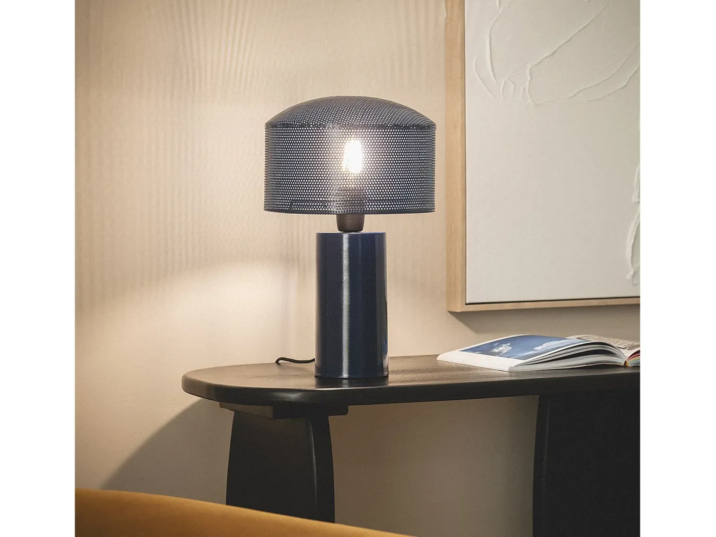 Lámpara de Mesa Metal Kondavil Azul