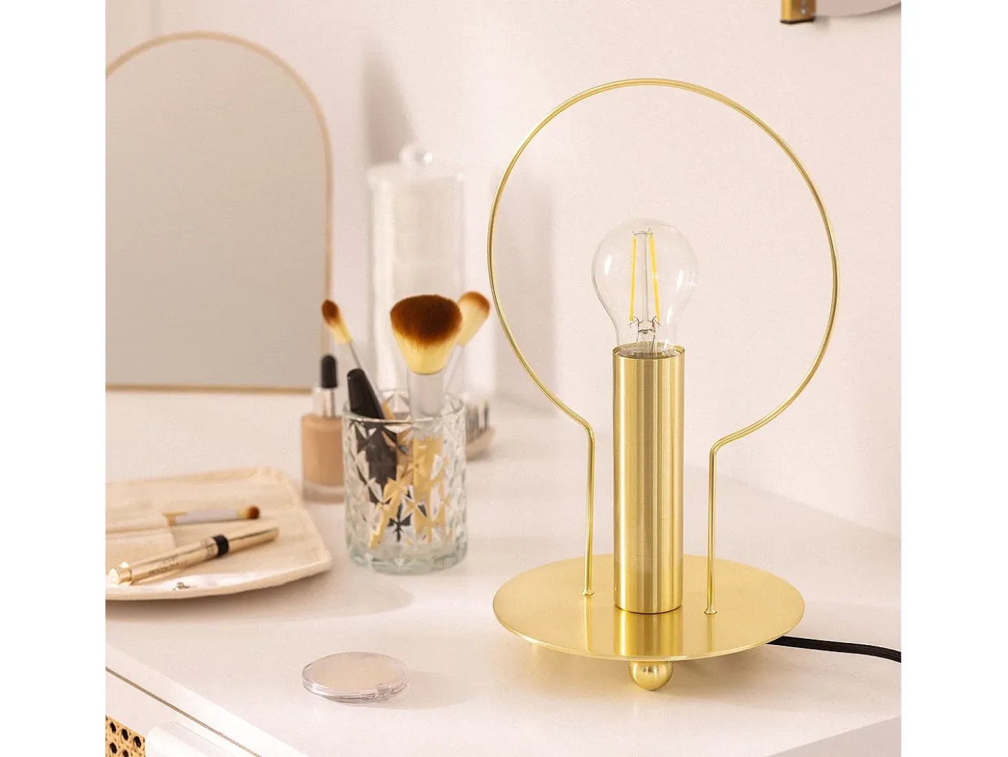 Lámpara de Mesa Metal Otos Dorado
