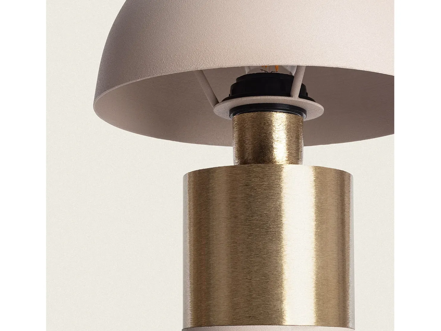 Lámpara de Mesa Metal Tanev Lis Beige