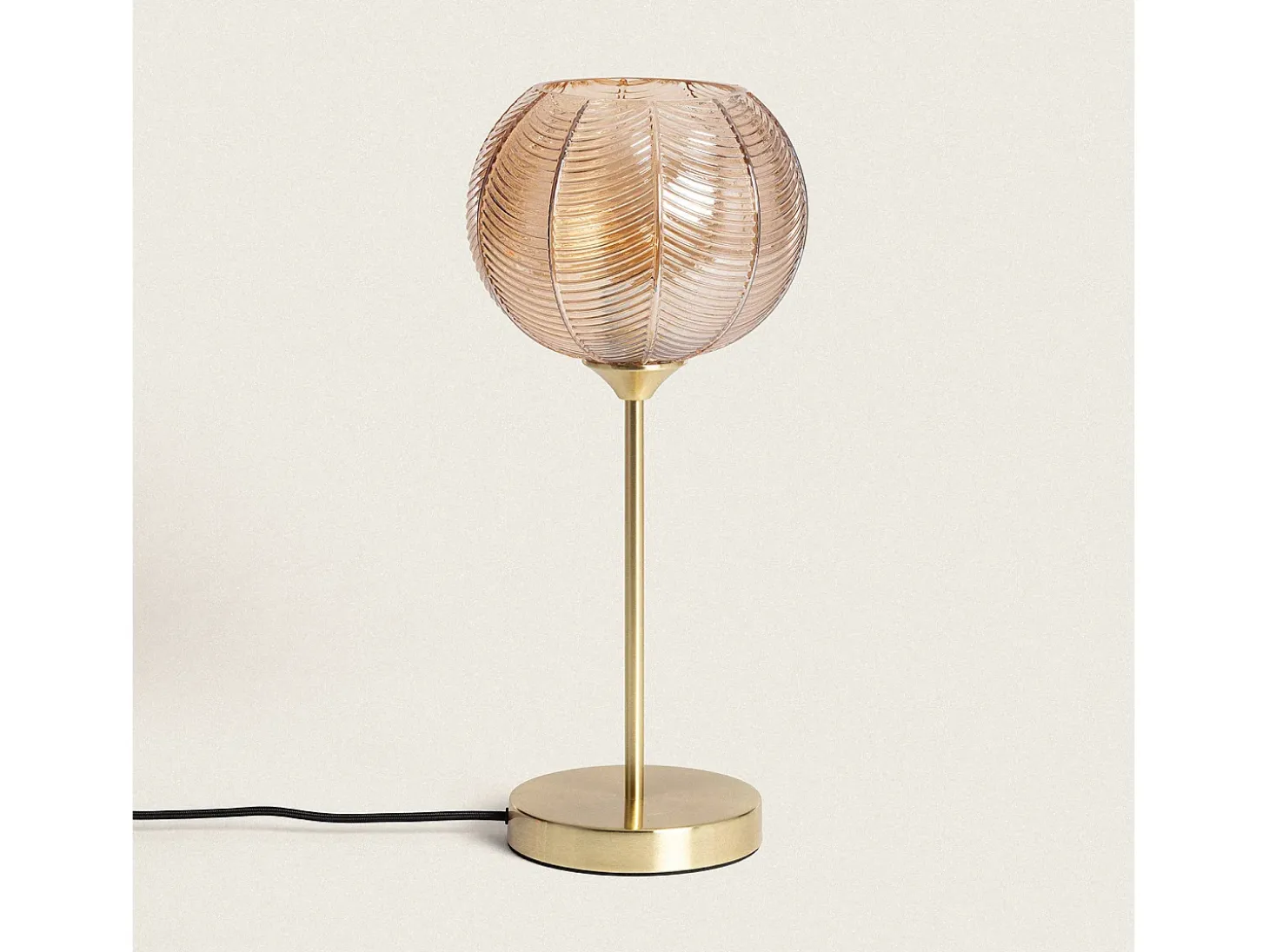 Lámpara de Mesa Metal y Cristal Klimt Ámbar