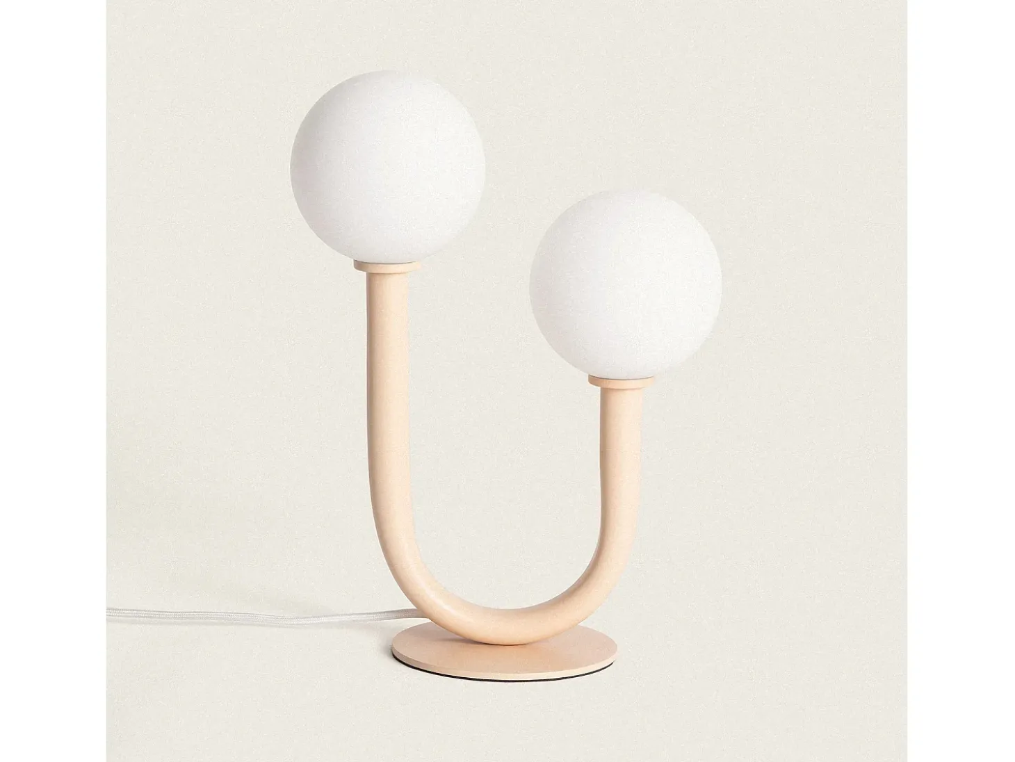 Lámpara de Mesa Metal y Cristal Zeina Beige