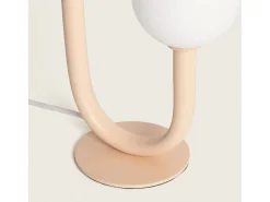 Lámpara de Mesa Metal y Cristal Zeina Beige