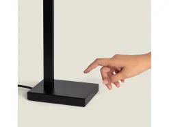 Lámpara de Mesa Metal y Tela con Puerto USB e Interruptor Táctil Malena Negro