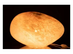 Lámpara de mesa ovalada de cristal rosa Corali