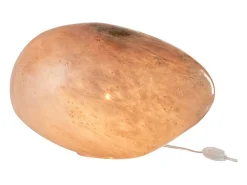 Lámpara de mesa ovalada de cristal rosa Corali