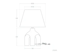 Lámpara de Mesa Papel Trenzado y Resina Otilia Blanco