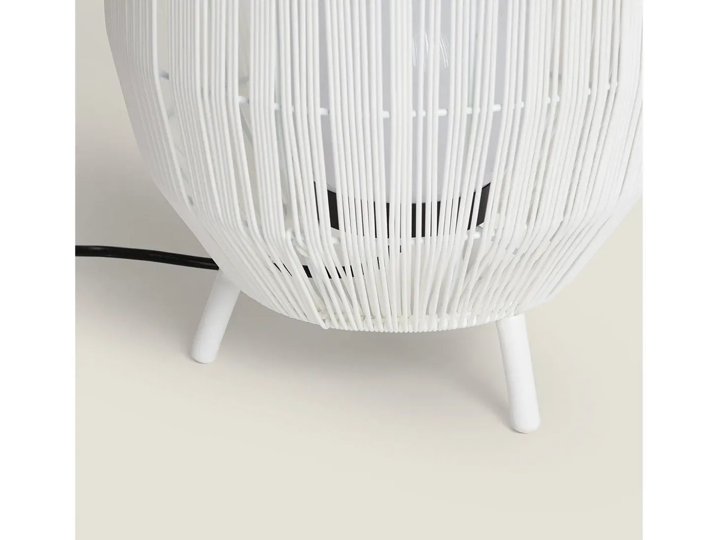 Lámpara de Mesa para Exterior Ratán Annecy Blanco