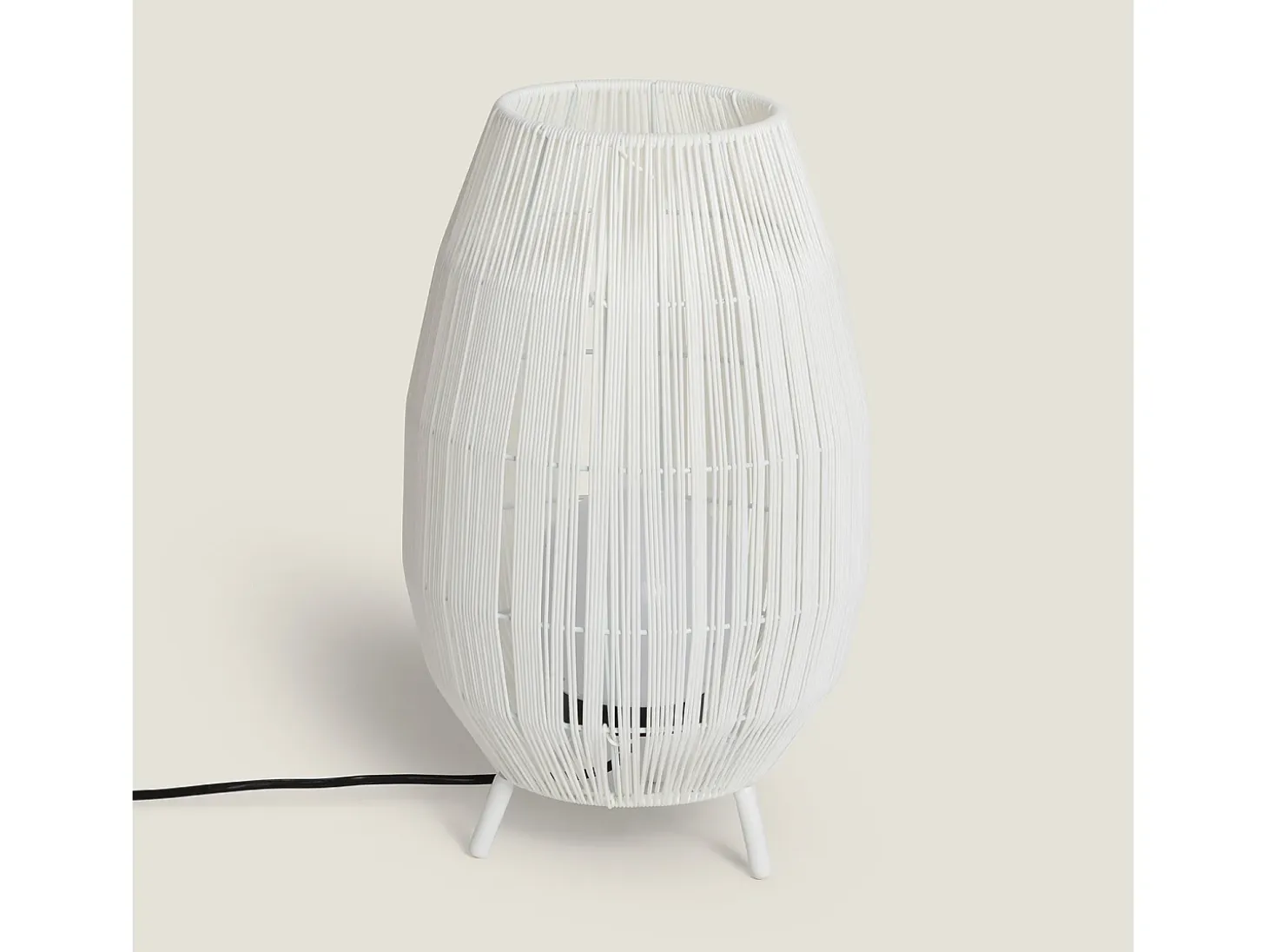 Lámpara de Mesa para Exterior Ratán Annecy Blanco