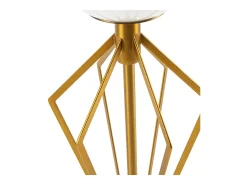 Lámpara de mesa Ravih de mármol blanco y metal dorado Alt. 68 cm