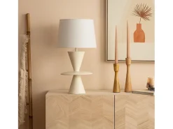 Lámpara de Mesa Resina Wismar Blanco Roto