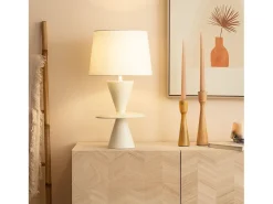 Lámpara de Mesa Resina Wismar Blanco Roto