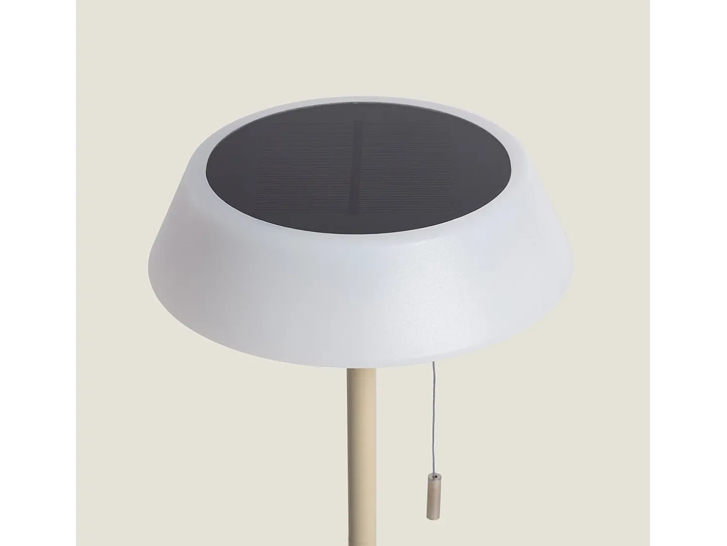 Lámpara de Mesa Solar Exterior LED 1.2W Metal Aldana Crema