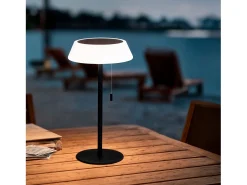 Lámpara de Mesa Solar Exterior LED 1.2W Metal Aldana Negro